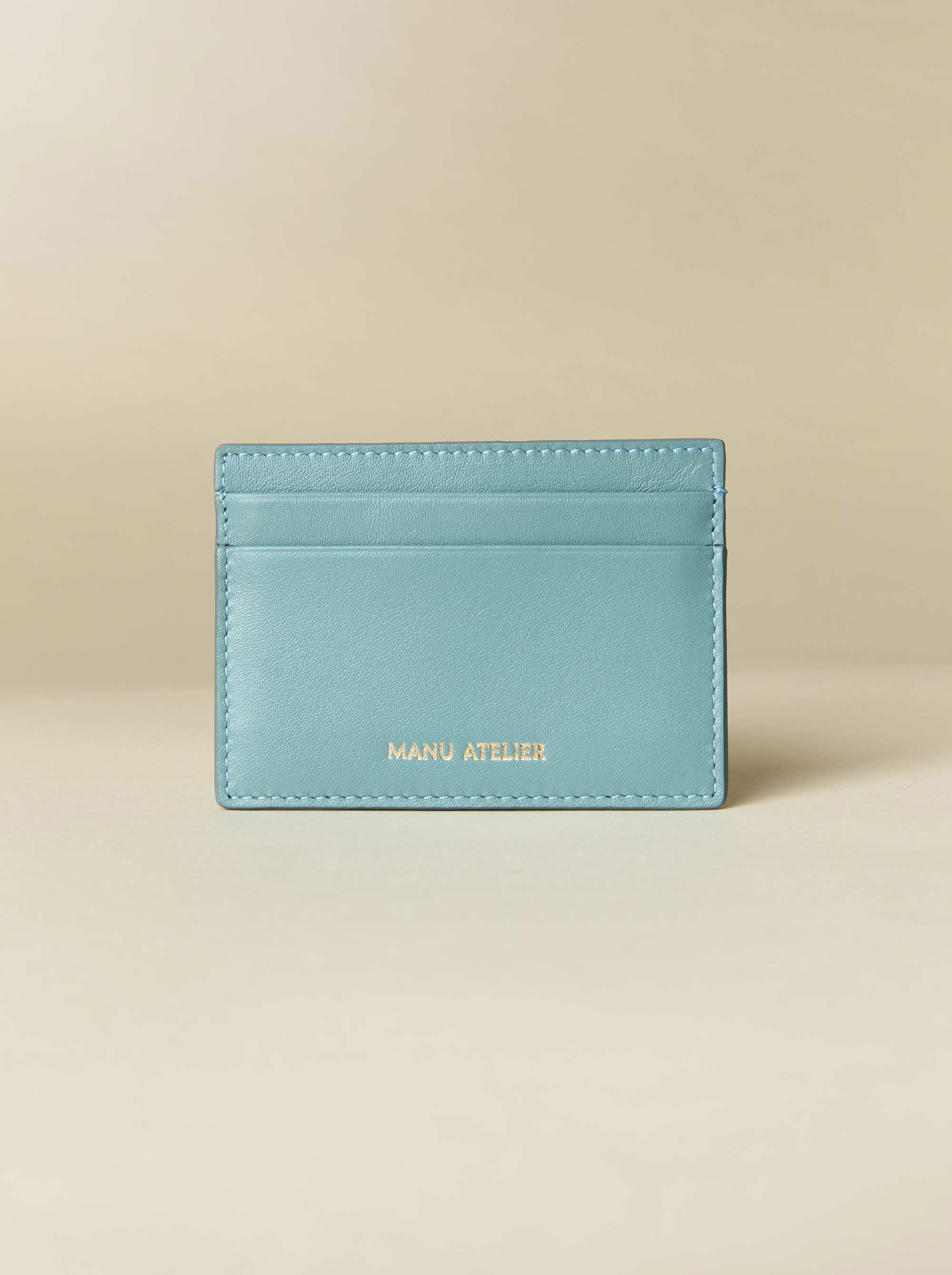 Manu Cardholder Stone Blue Gold Embossed Soft