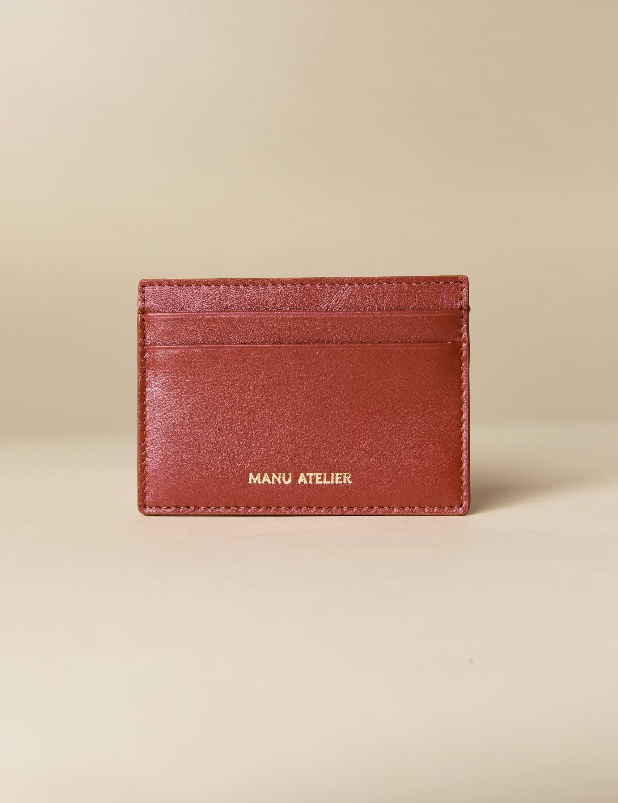 Manu Cardholder Red bole Gold Embossed Soft