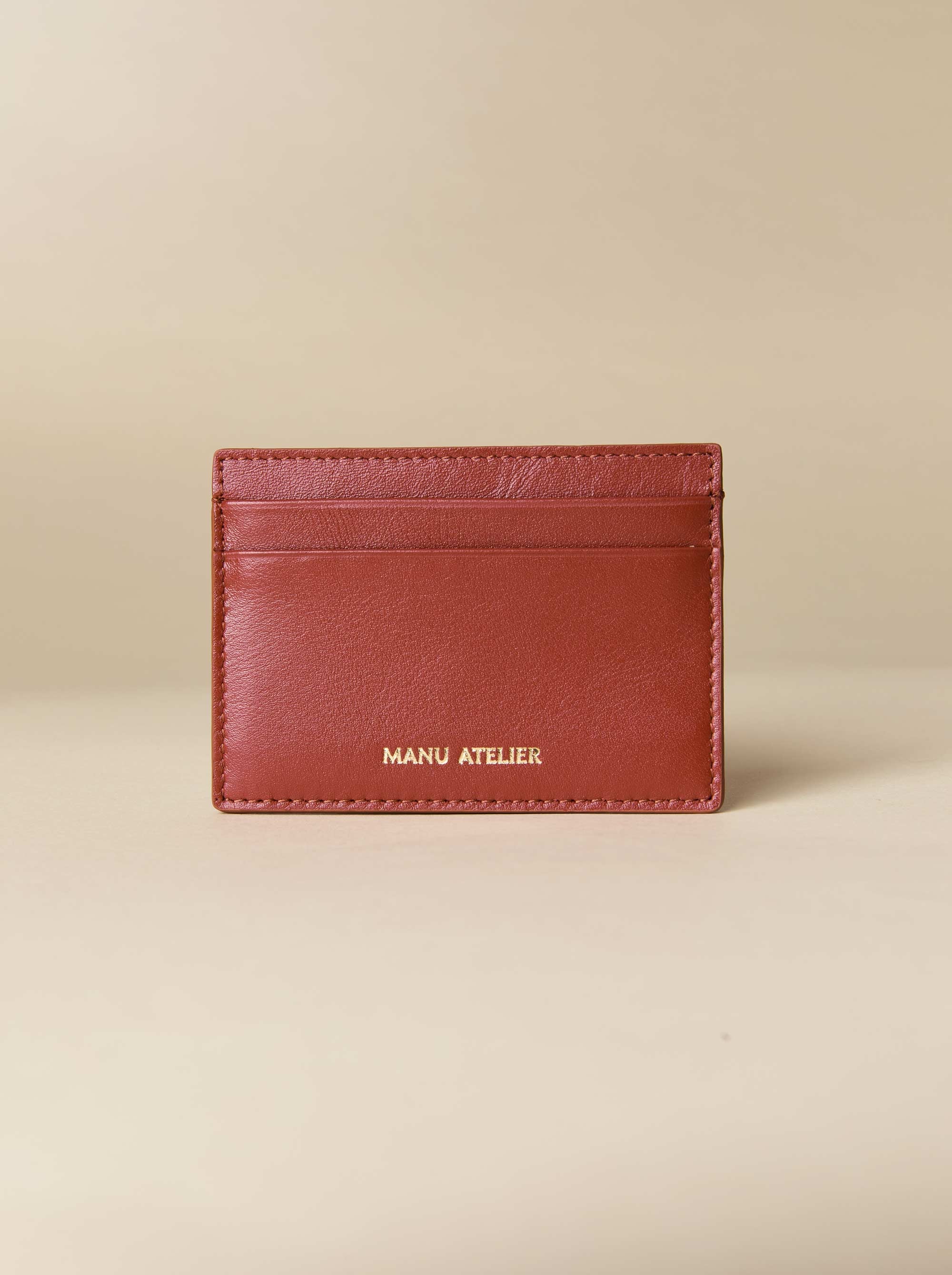 Manu Cardholder Red bole Gold Embossed Soft