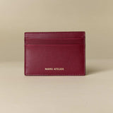 Manu Cardholder Dark Red Gold Embossed Soft 