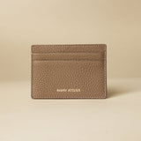 Manu Cardholder Etoupe Gold Embossed