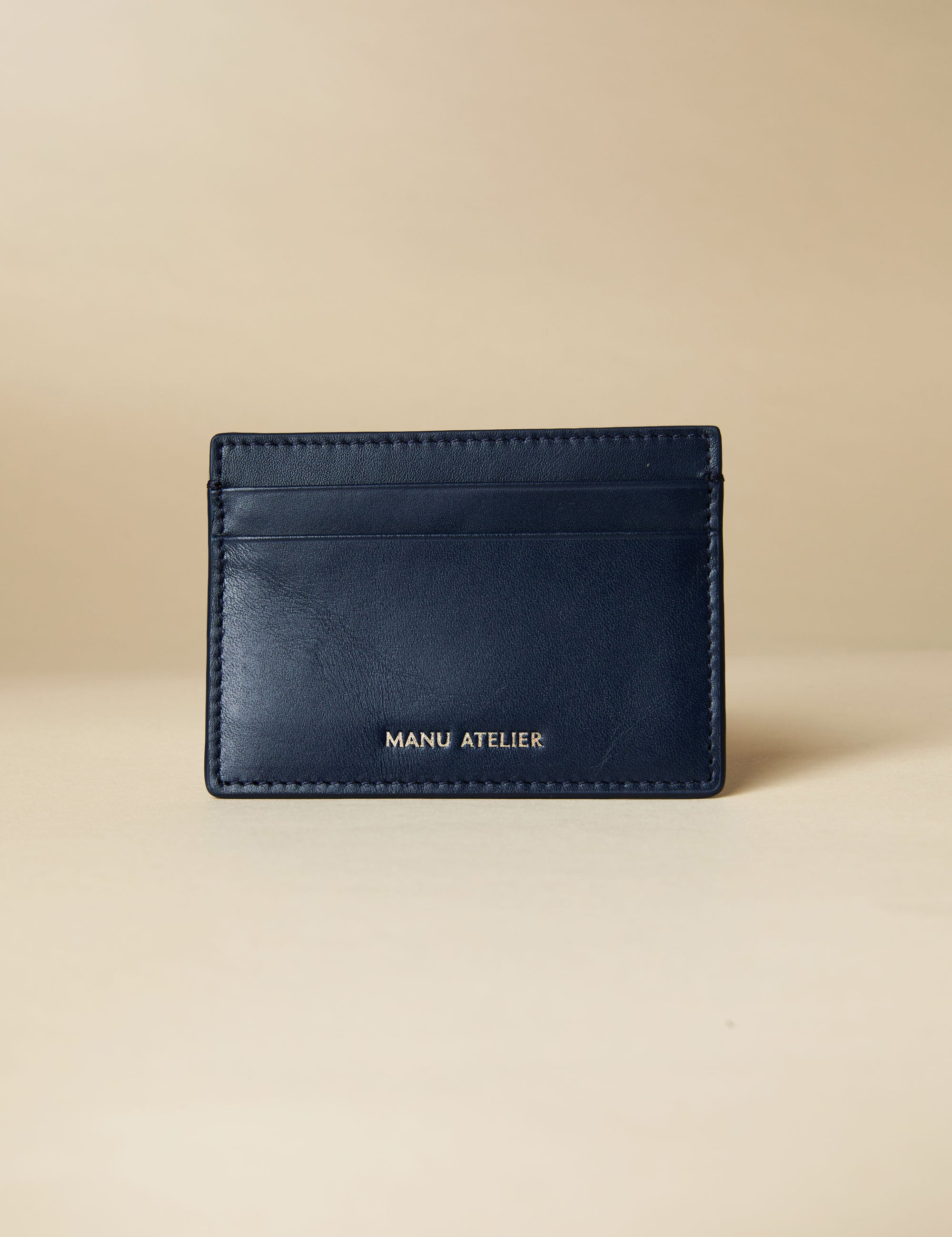 Manu Cardholder Navy Gold Embossed Soft