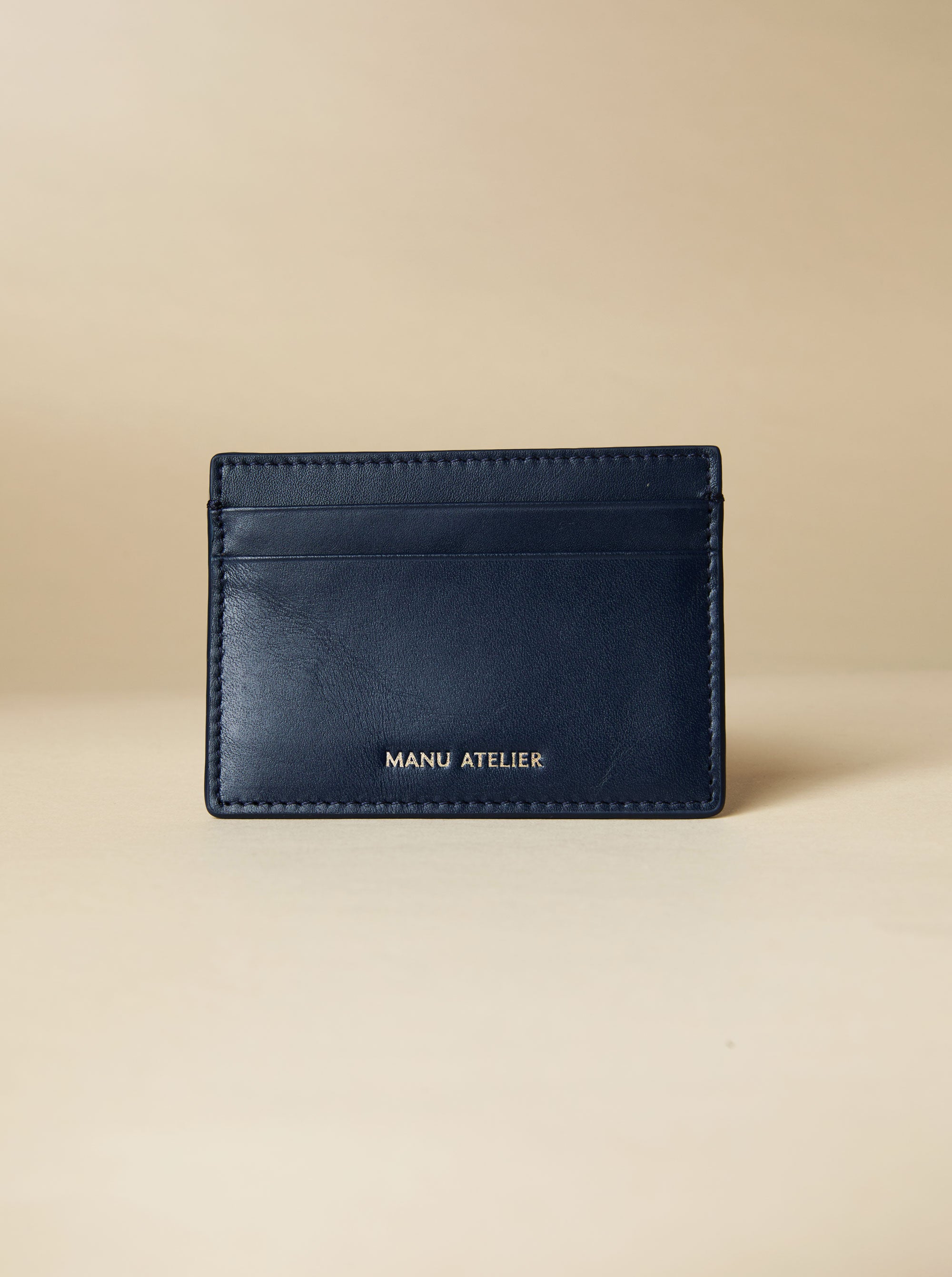 Manu Cardholder Navy Gold Embossed Soft