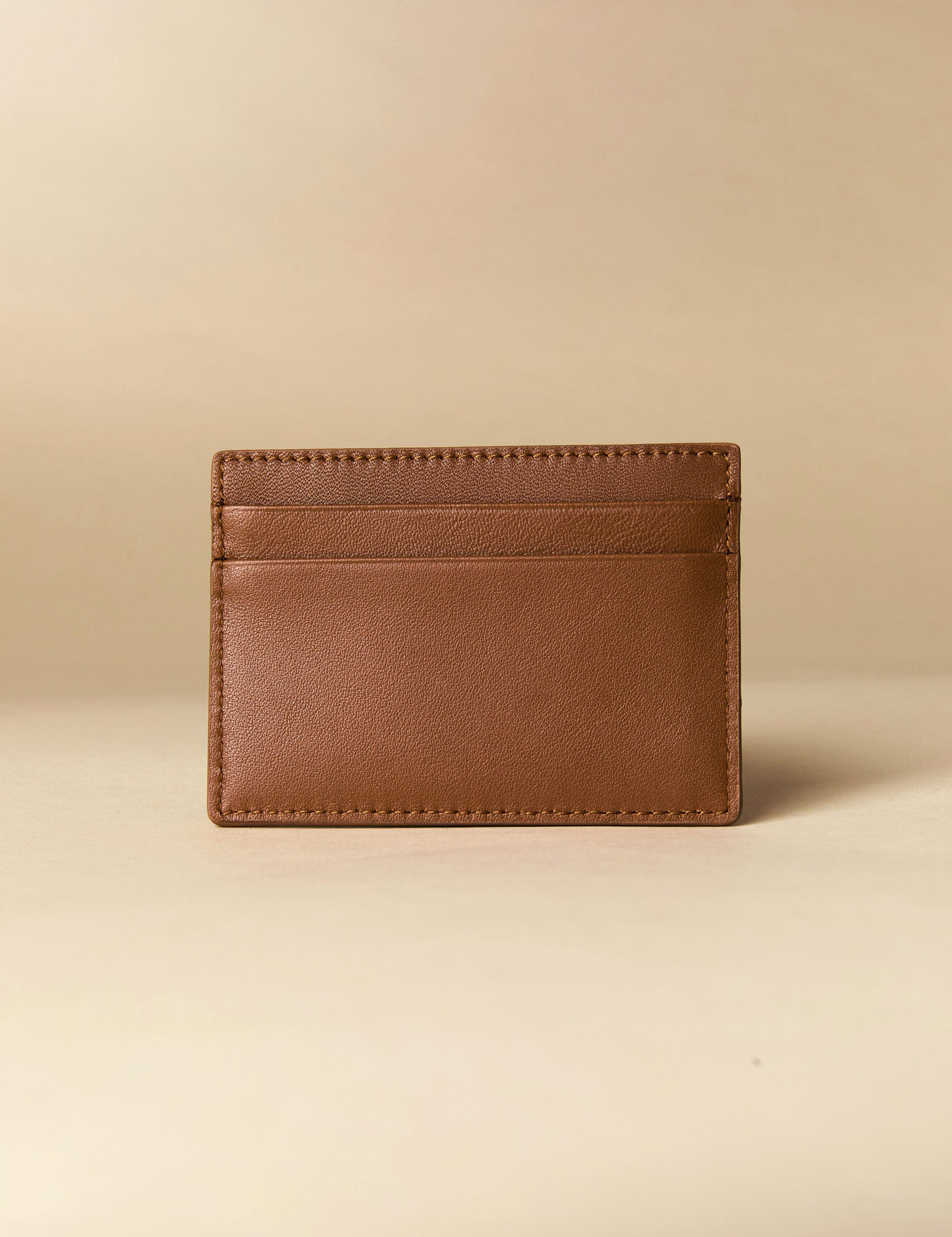 Manu Cardholder Walnut Gold Embossed Soft Back