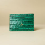 Manu Cardholder Emerald Green Croc