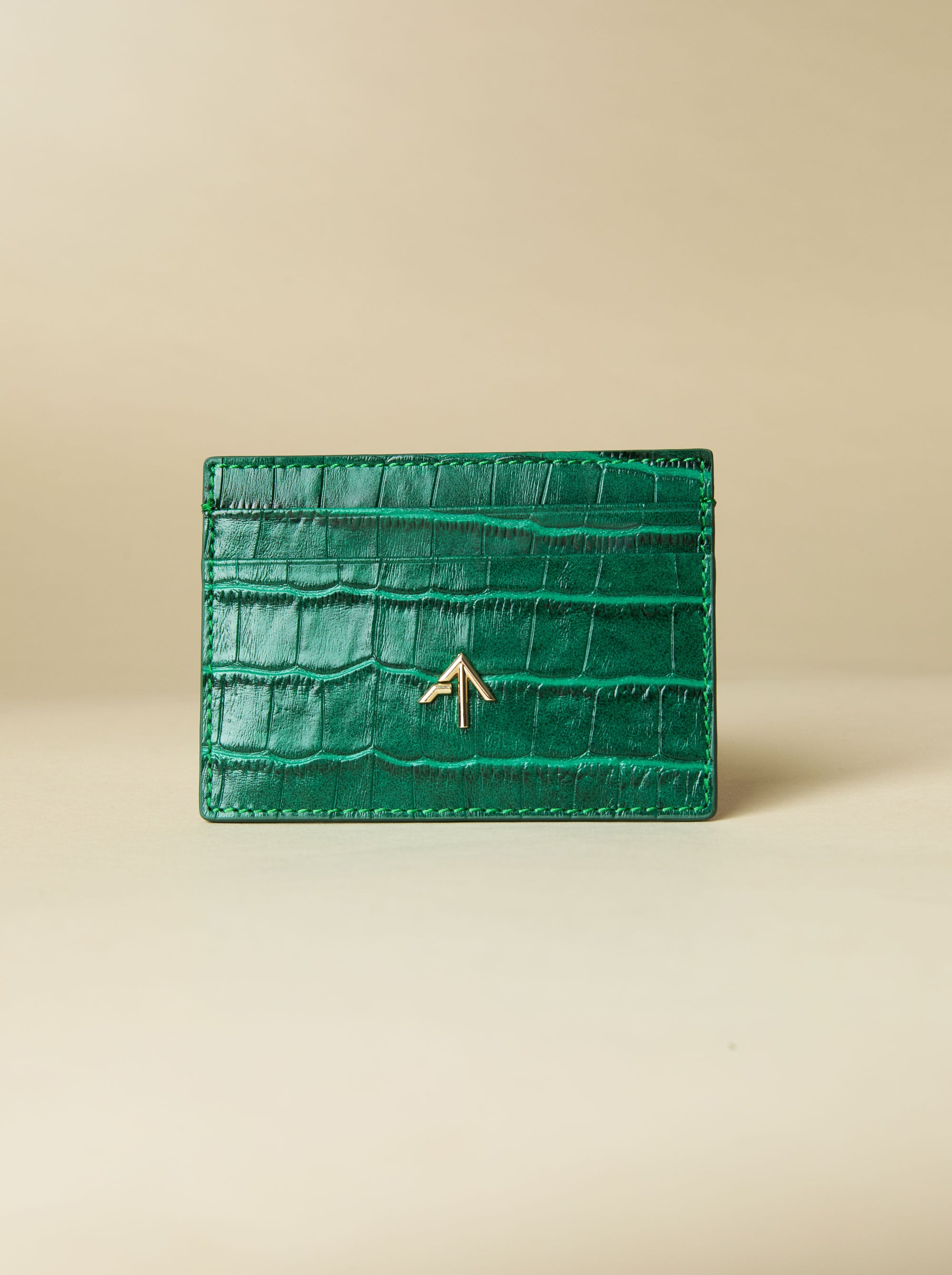 Manu Cardholder Emerald Green Croc