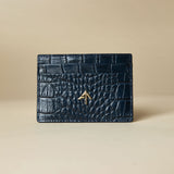 Manu Cardholder Navy Croc