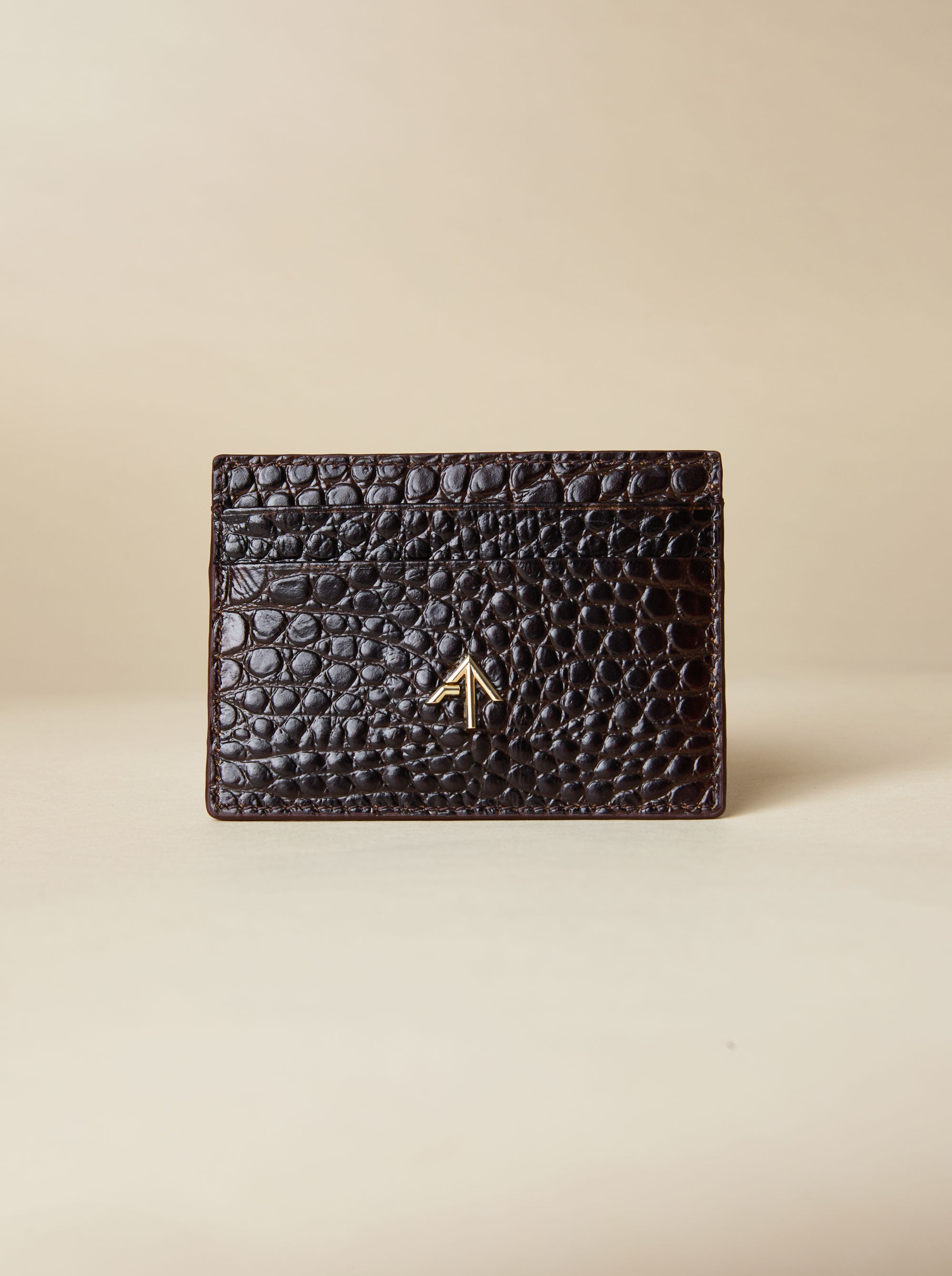 Manu Cardholder Brown Croc