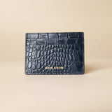 Manu Cardholder Navy Croc Embossed