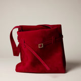 Mini Tote du Jour Red Suede