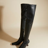 Over Knee High Duck Boots Black Soft